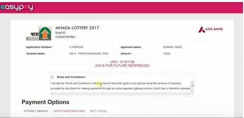 MHADA Lottery Scheme Online Payment