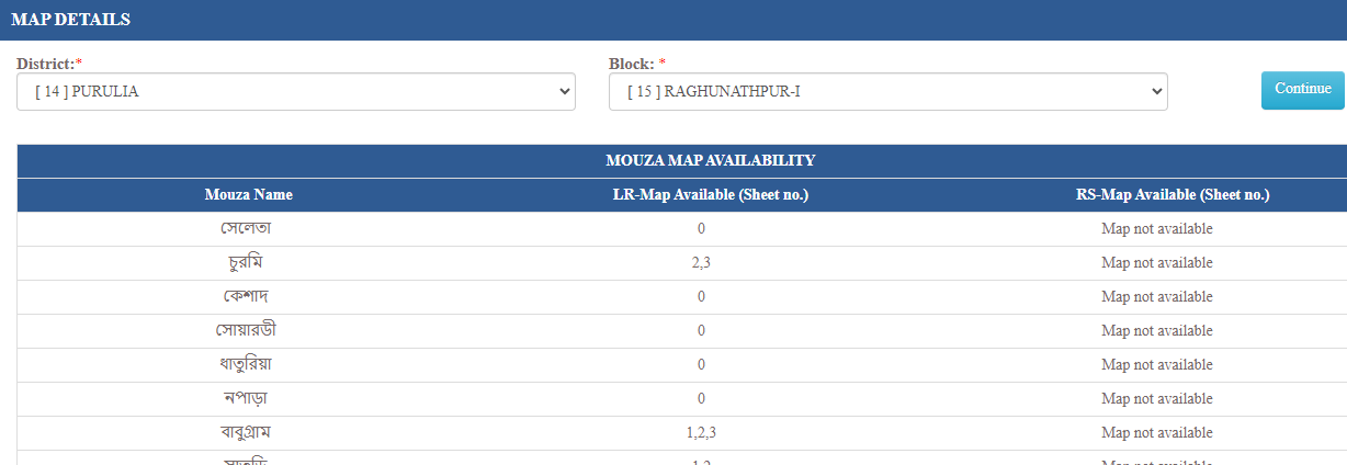 Banglarbhumi Mouza Map Check, Availability Details @banglarbhumi.gov.in