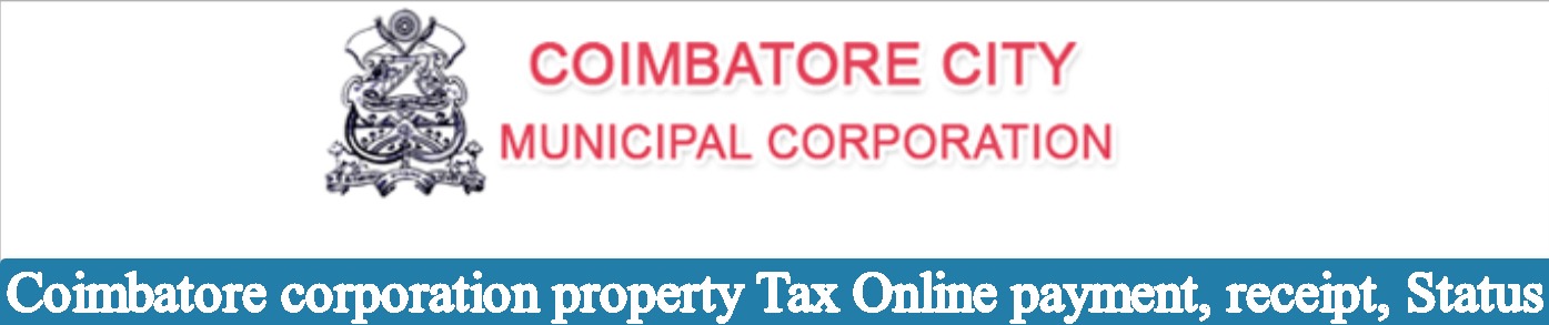 Coimbatore corporation property Tax Online payment, receipt, Status
